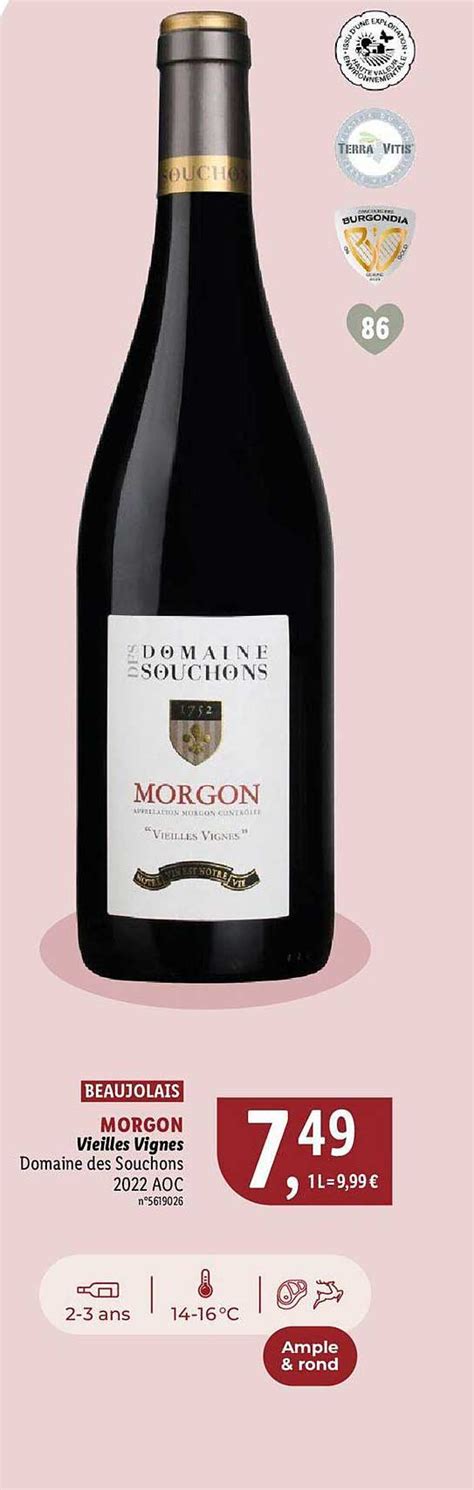 Promo Morgon Vieilles Vignes Domaine Des Souchons Aoc Chez Lidl