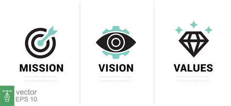 Mission Vision Values Web Page Template Modern Flat Design Concept