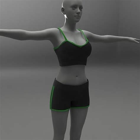 Female Sports Outfit Lingerie Type D Model CGTrader