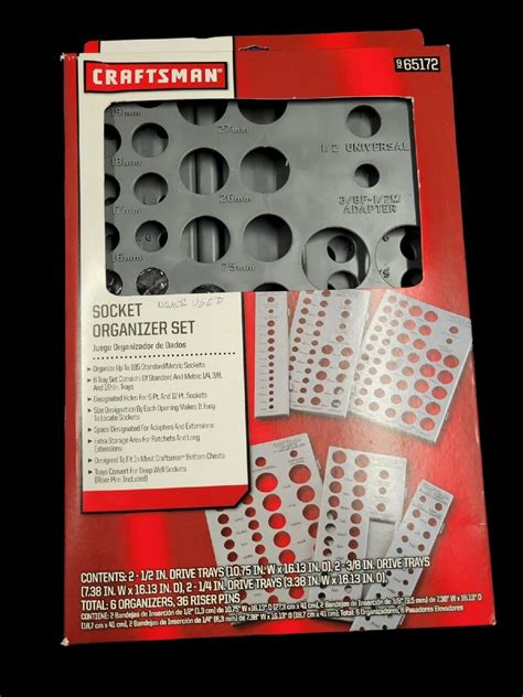 Craftsman Socket Organizer Set 6 Plastic Trays Holds 195 Sockets Standardmetric 721615134804 Ebay