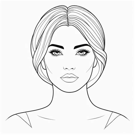 premium vector beauty woman face outline vector