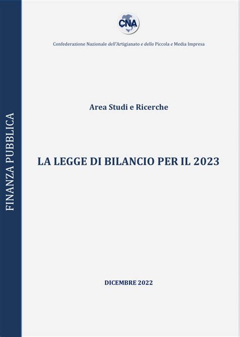 Guida Alla Legge Di Bilancio Per Il Cna