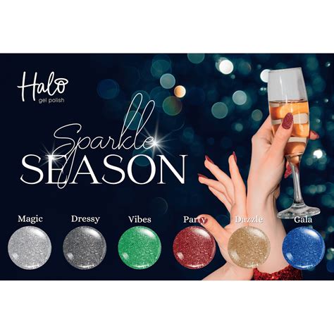 Halo LED UV Gel Polish Sparkle Season Collection Deal 6x8ml Peak