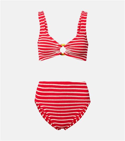 Nadine Striped Bikini In Red Hunza G Mytheresa