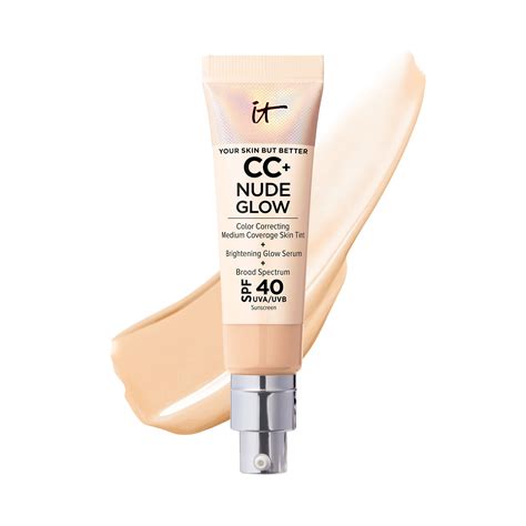Foundation It Cosmetics Cc Nude Glow Con Factor De Protección Solar 40 30 Ml Ligero Y Medio