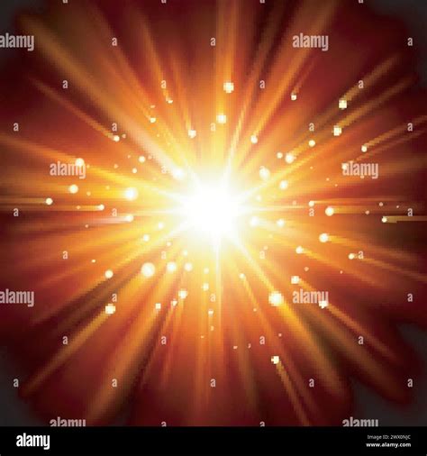 Sun Light Shining From Darkness Vector Illustration Stock Vector Image