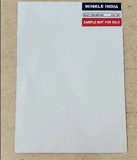 Winkle India White Gsm Pearl Grey Back Duplex Paper Board For