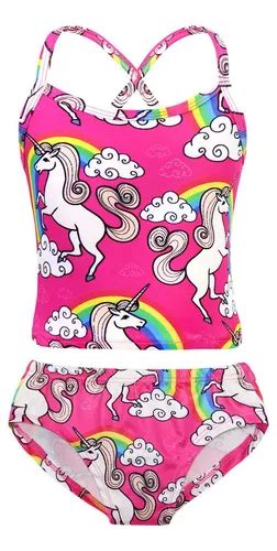 Traje De Baño Niñas Bikini Para Unicornio Dos Piezas Meses sin interés