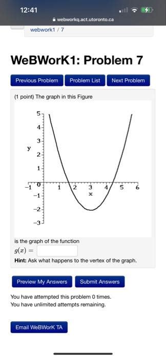 Solved (1 point) The graph in this Figure is the graph of | Chegg.com