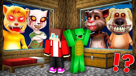 Jj And Mikey Hide From Scary Talking Tom And Angela Exe Monsters At