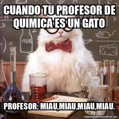 Meme Chemistry Cat Cuando Tu Profesor De Quimica Es Un Gato Profesor