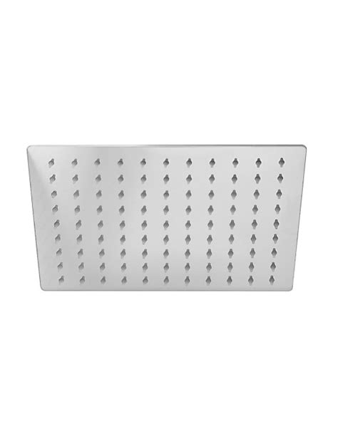 Soffione Doccia Rettangolare 25x15 Cm Cromato Lucido In Acciaio Inox