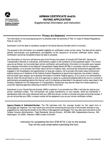 Faa 8710 Fillable Form Printable Forms Free Online