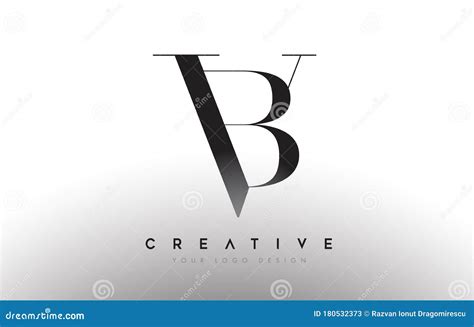 Bv Vb Letter Design Logo Logotype Icon Concept With Serif Font And Classic Elegant Style Look