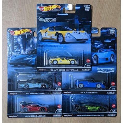 Hot Wheels Premuim Car Culture Exotic Envy Set Of Card Not So Mint