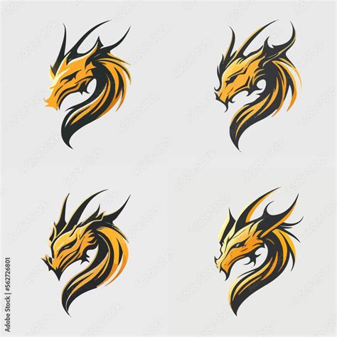variants   dragon logo logo vector illustration stock vector