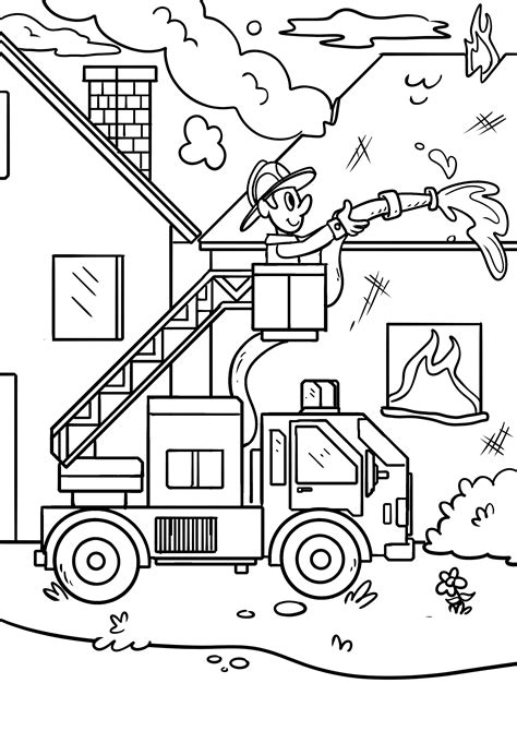 Профессия пожарный раскраски для детей - 48 фото