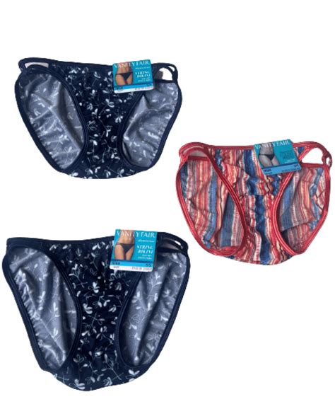 Vanity Fair Women S Illumination String Bikini Panties 3 Pair Prints Style 18108 Size 5 Small