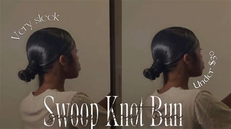 How To Low Swoop Knot Bun W Braiding Hair Tutorial Beginners