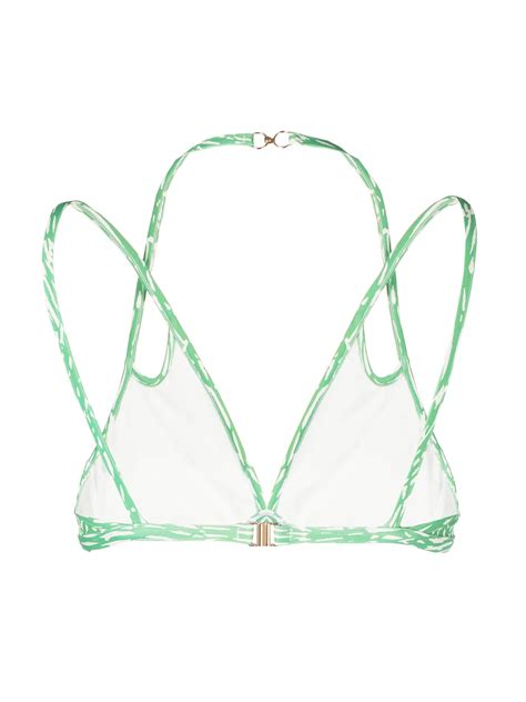 Simkhai Cut Out Bikini Top Green Farfetch