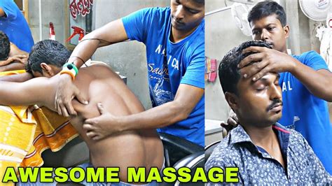 Super Relaxing Head And Upper Body Massage With Neck Cracking Indian Street Asmr Youtube