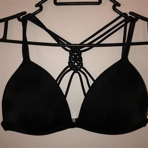 Cute Black Bikini Top Padded Cups Worn Once Depop
