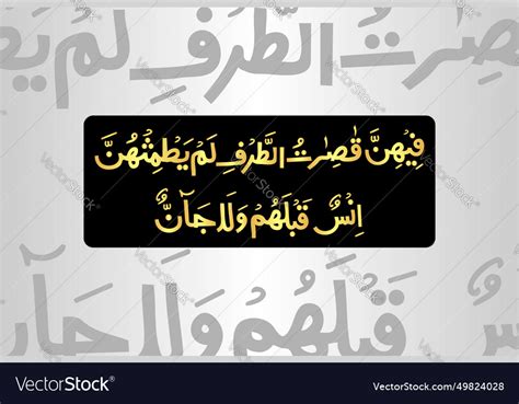 Surah Ar Rehman 55 Verse 56 Of The Noble Quran Vector Image