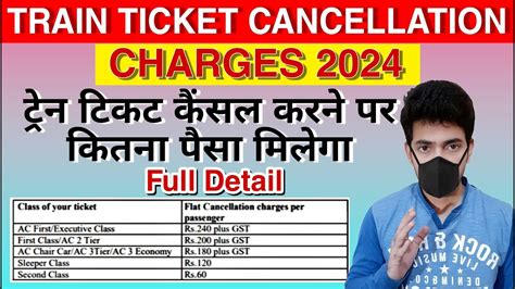 Train Ticket Cancellation Charges 2024 Train Ticket Cancel Karne Par