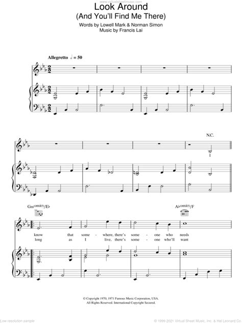 Look Around And You Ll Find Me There Sheet Music For Voice Piano Or