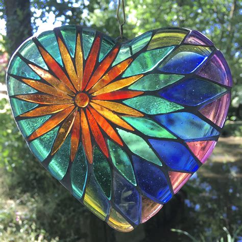 Stained Glass Mosaic Heart Siobhan Allen