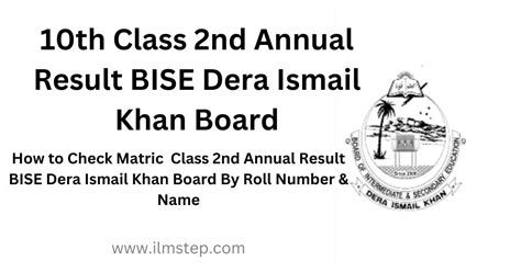 10th Class 2nd Annual Result 2024 Bise Dera Ismail Khan Board