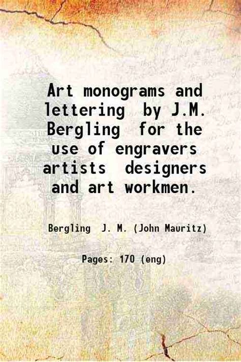 Art Monograms And Lettering By For The Use Of Engravers Artists