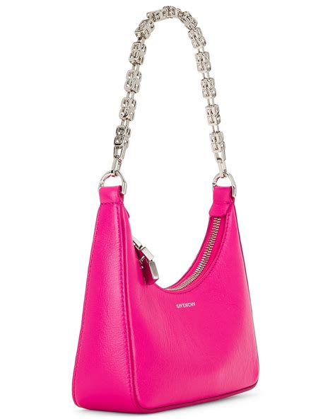 Givenchy Mini Moon Cut Out Hobo Bag In Neon Pink FWRD