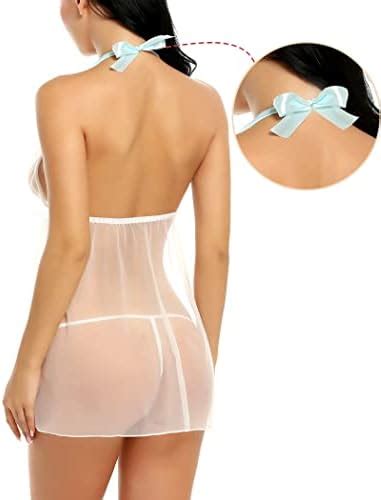 Avidlove Lingerie For Women Lace Babydoll Chemise Negligees Sexy Exotic Nightgowns Halter