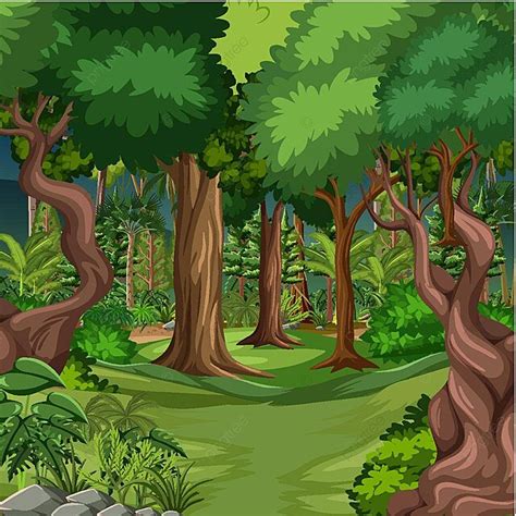forest scene   trees forest background clipart vector forest