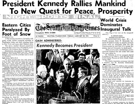 John F. Kennedy Inaugurated: Nation’s Youngest Elected President ...