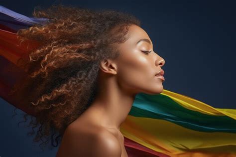 Premium Photo A Beautiful Lesbian Model With Rainbow Colors Flag LGBTQ Pride Month Wallpaper