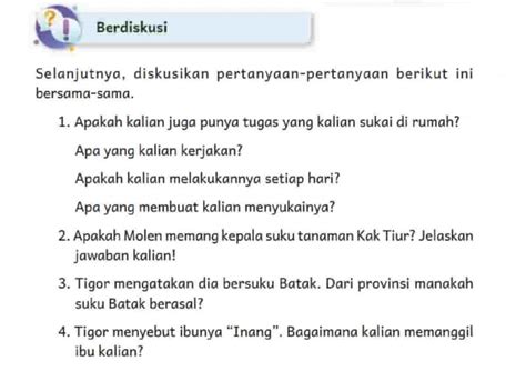 Kunci Jawaban Bahasa Indonesia Kelas 4 Halaman 31 Tugas Yang Kalian