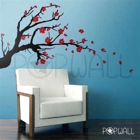 Tree Birds Flower Cherry Blossom Tree Branch Wall Decal Wall Etsy