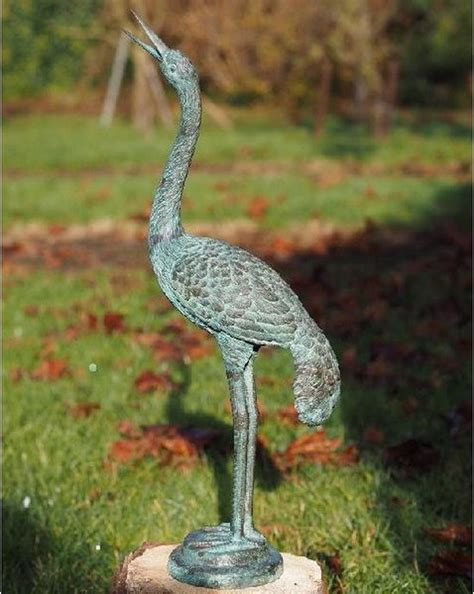 Tuinbeeld Bronzen Beeld Kraanvogel Bronzartes Cm Hoog Bol