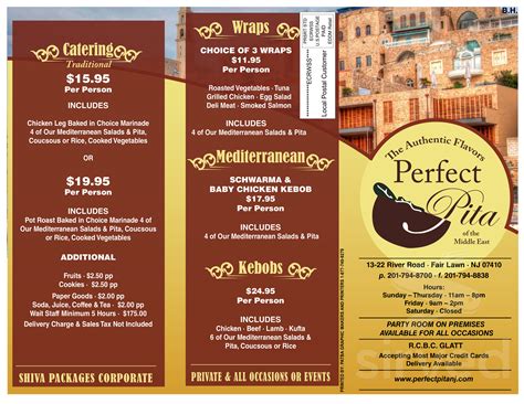 Perfect Pita Menu In Fair Lawn New Jersey Usa