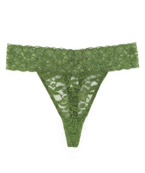 Sexy Lace Thong Bikini Panties Sheer Floral Lingerie Breathable Underwear For Women Olive