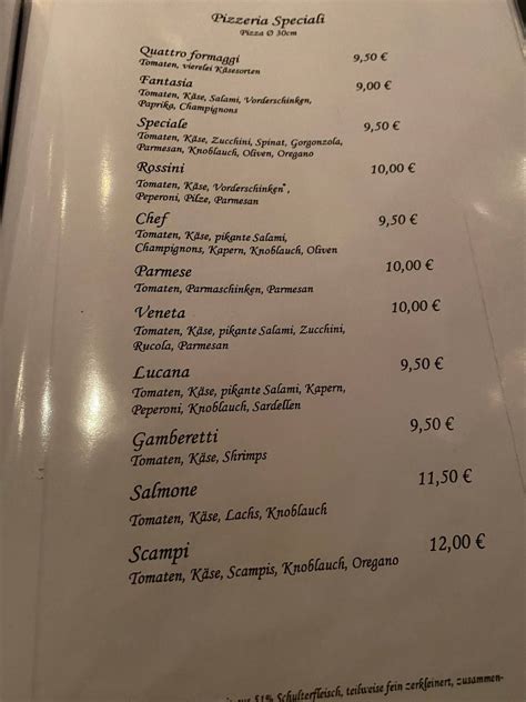 Speisekarte Von Ristorante Piazza Romana Restaurant Bad D Rkheim