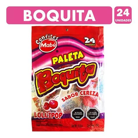 Chupetin Labios Sabor Cereza Mabu Bolsa Con 24 Unidades