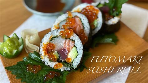 How To Make FUTOMAKI SUSHI ROLL Seafood Vegetables EHO MAKI