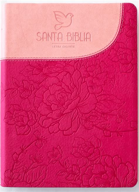 Biblia Reina Valera Letra Gigante Bicolor Fucsia Rosado Sin