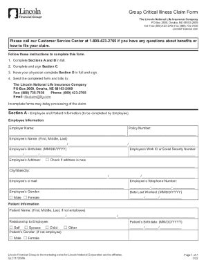 Fillable Online Critical Illness Health Assessment Claim Form Fax Email