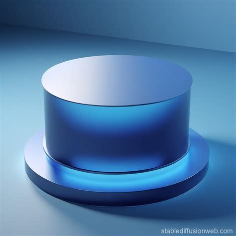 D Render Of Circular Podium With Blue Hue Stable Diffusion Online