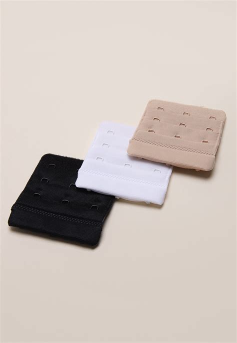 Womens Pk Black White And Nude Triple Bra Extenders Peacocks