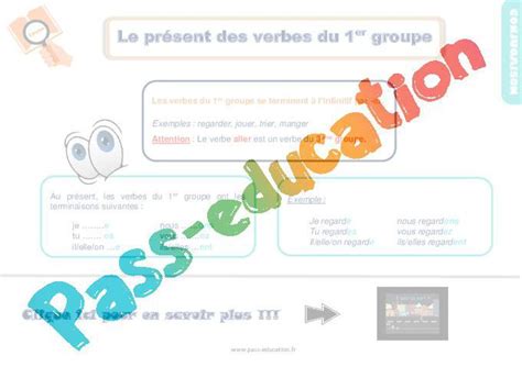 Présent Des Verbes Du 1er Groupe Au Ce1 Leçon Trace écrite Par Pass